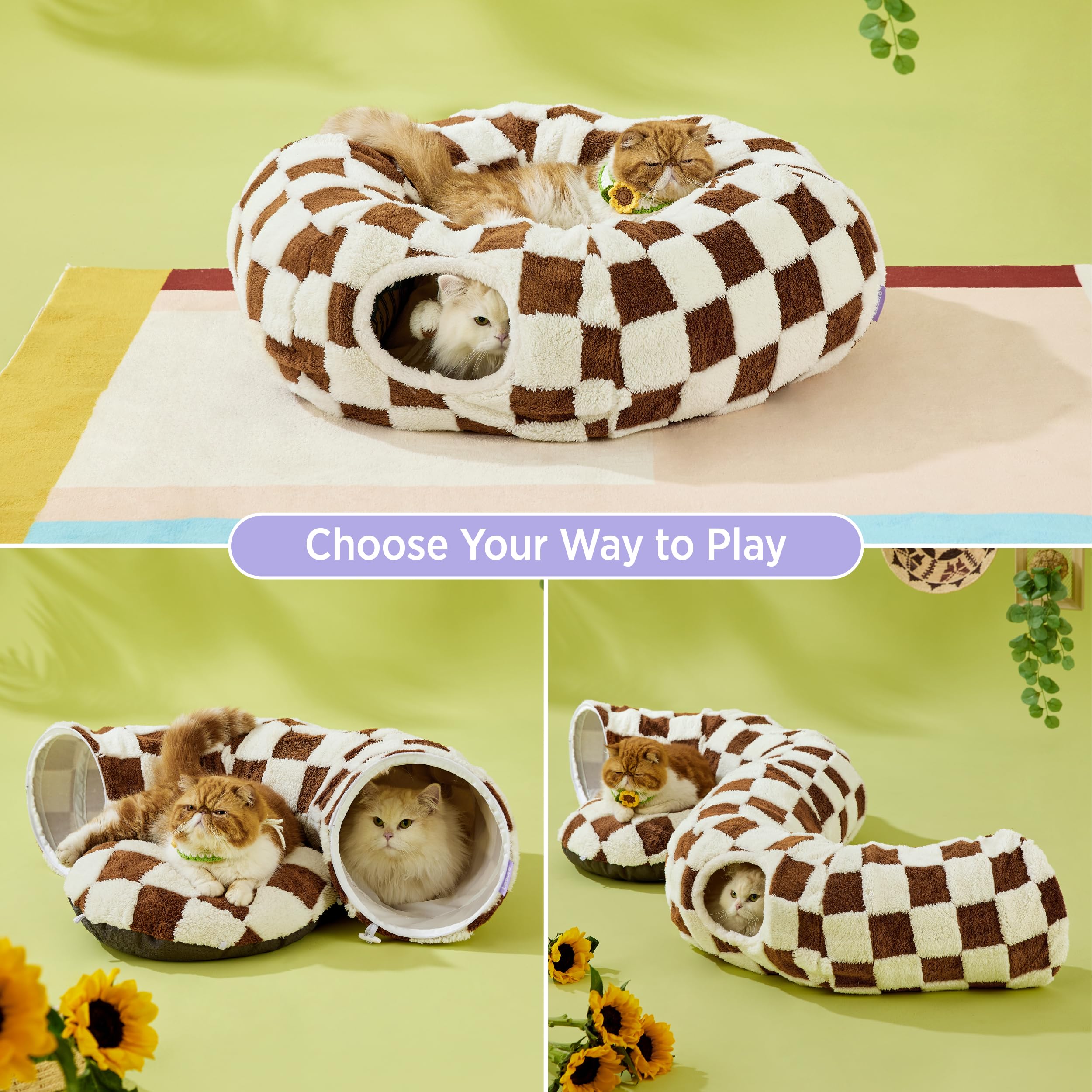 2-in-1 Cat tunnel bed