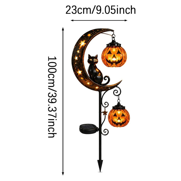 Halloween Black Cat Moon Solar Stake Light