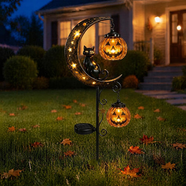Halloween Black Cat Moon Solar Stake Light