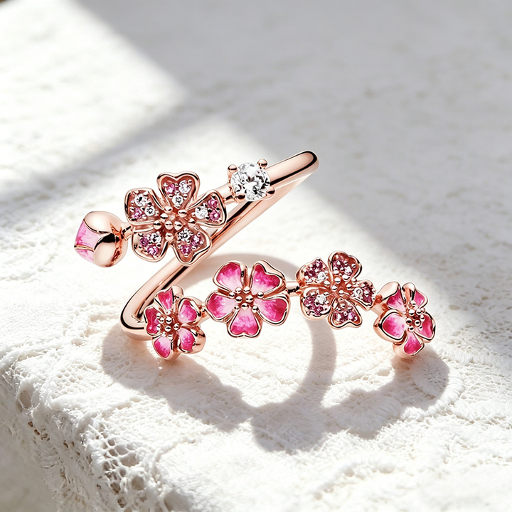 Rose Gold Peach Blossom Ring