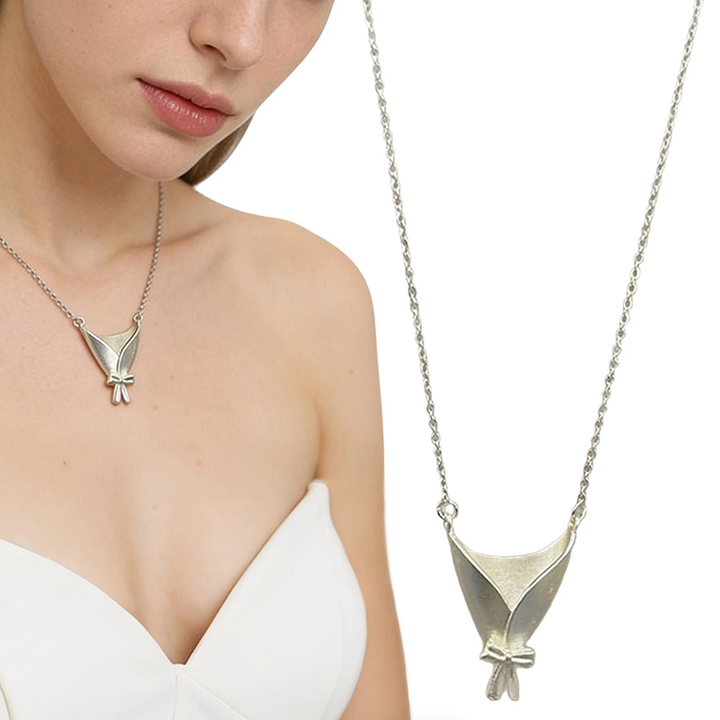 Floral Bouquet Pendant Necklace &amp; Brooch for Women