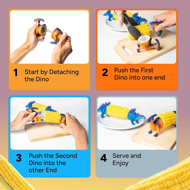Fun Dinosaur Corn-on-the-Cob Holders