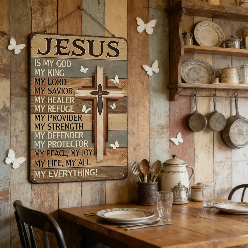 Retro Iron Metal Cross Wall Art