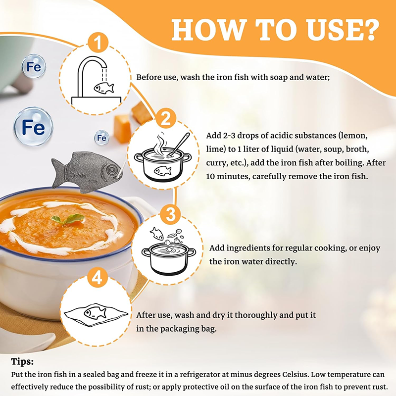 Iron fish cooking tools