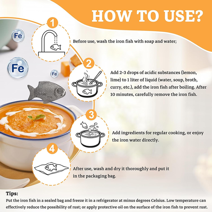 Iron fish cooking tools