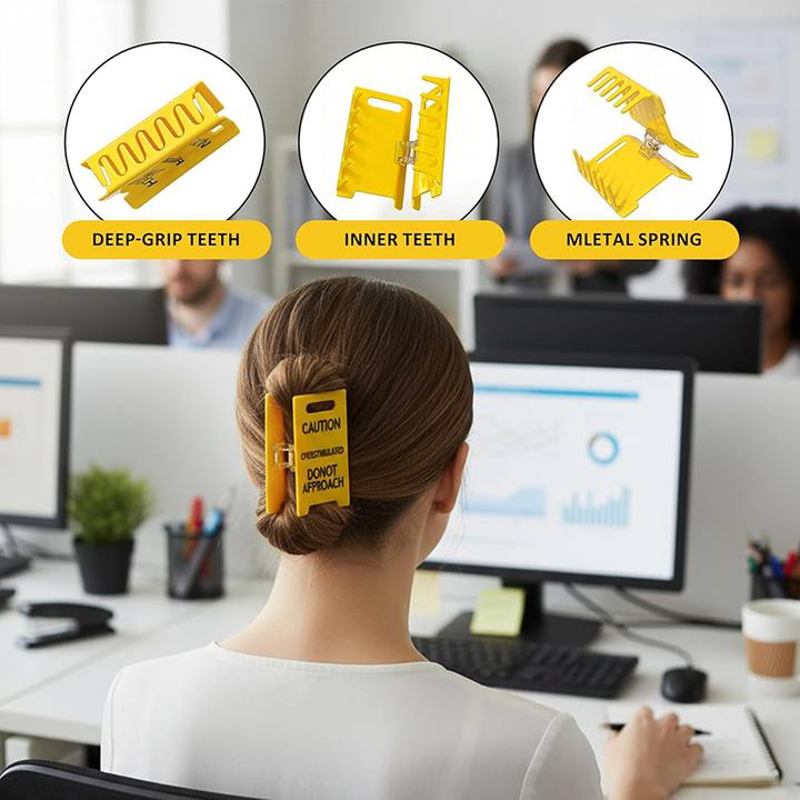 "Overstimulated" Warning Sign Novelty Hair Clip