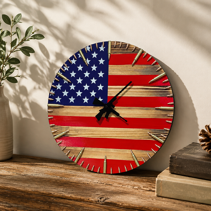 Handmade round wall clock