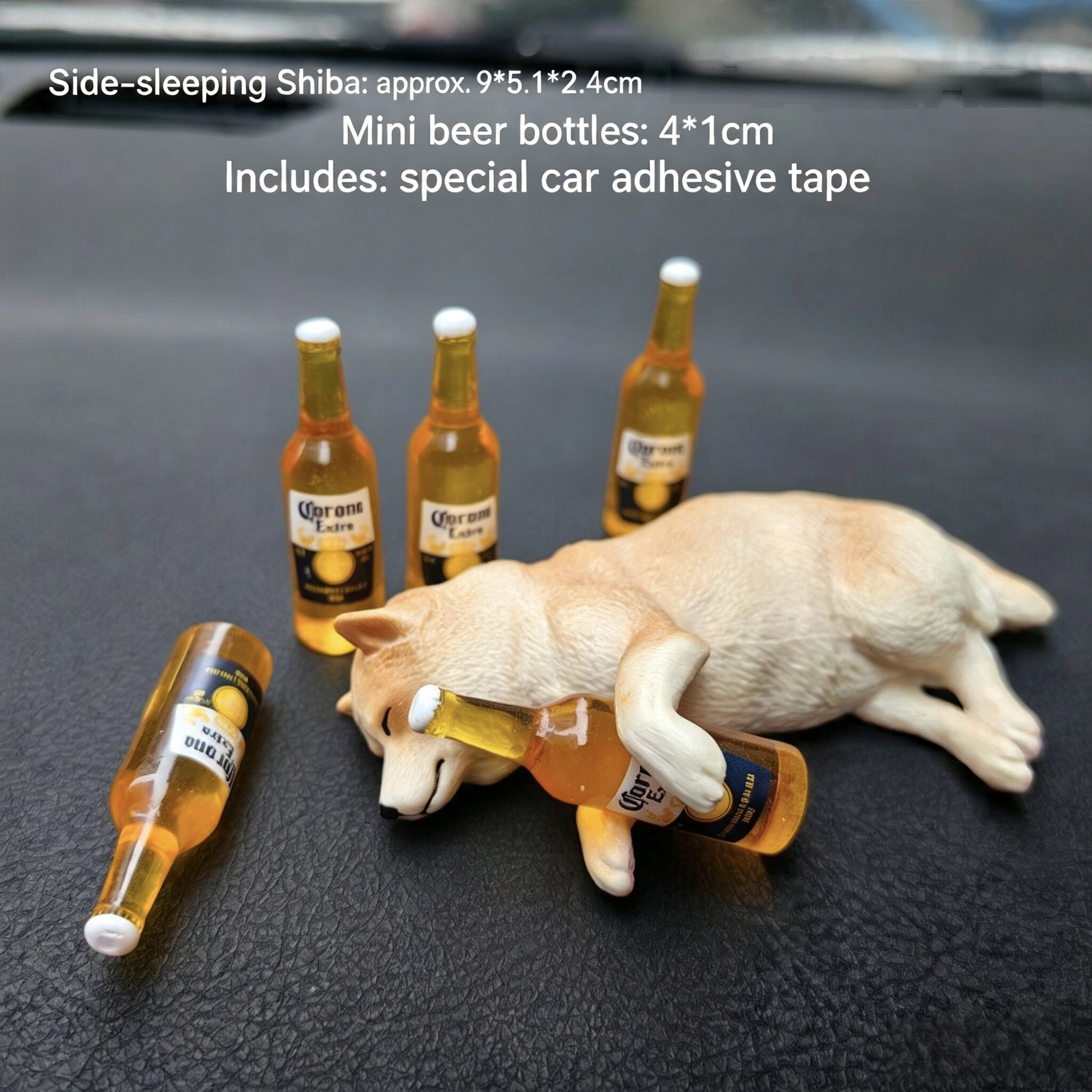 Realistic Drunken Shiba Inu Puppy Car Ornament