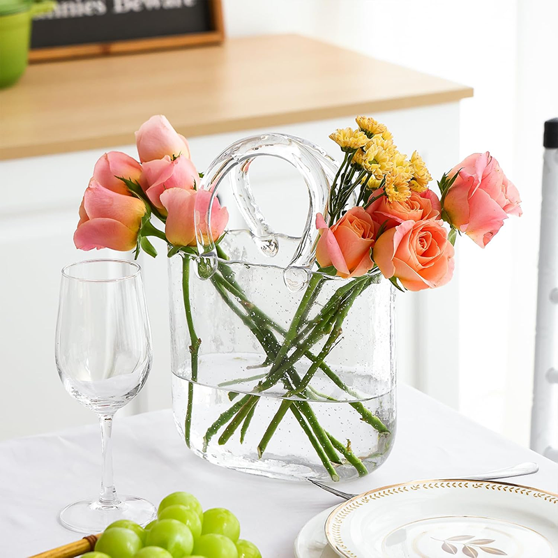 Cute Transparent Bag-Shaped Decorative Vase