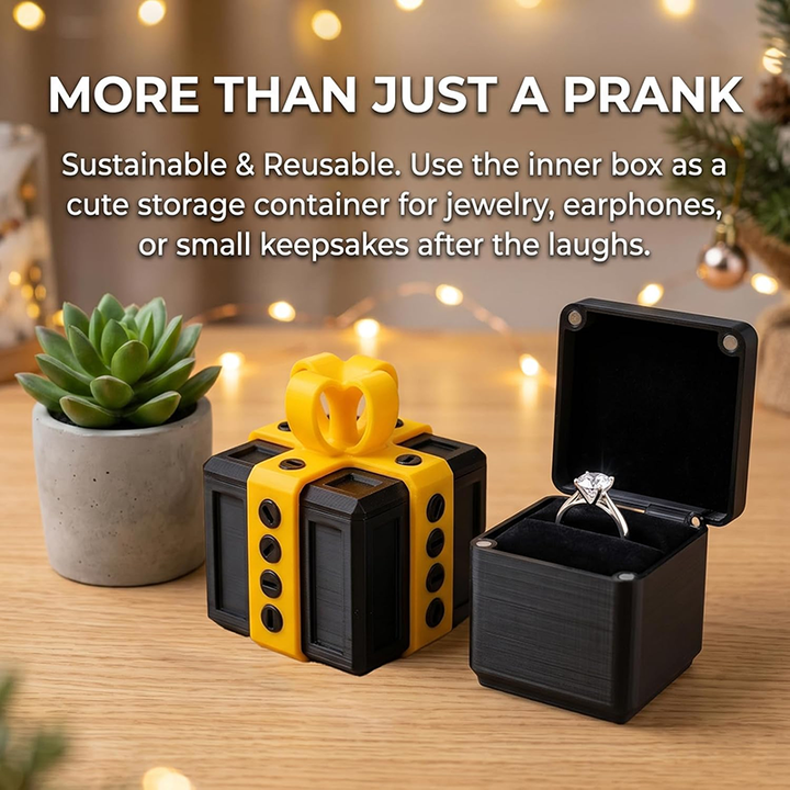 Annoying gift box with a pop-up middle finger