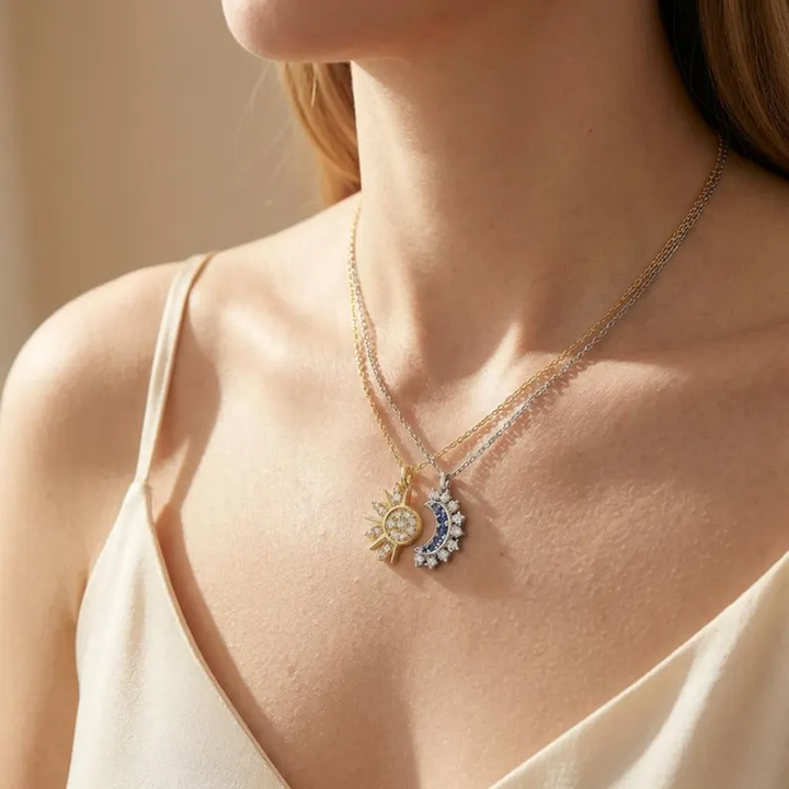 Sun and Moon Matching Necklaces