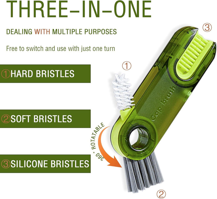 Multipurpose 3 in 1 Bottle Gap Cleaner Brush