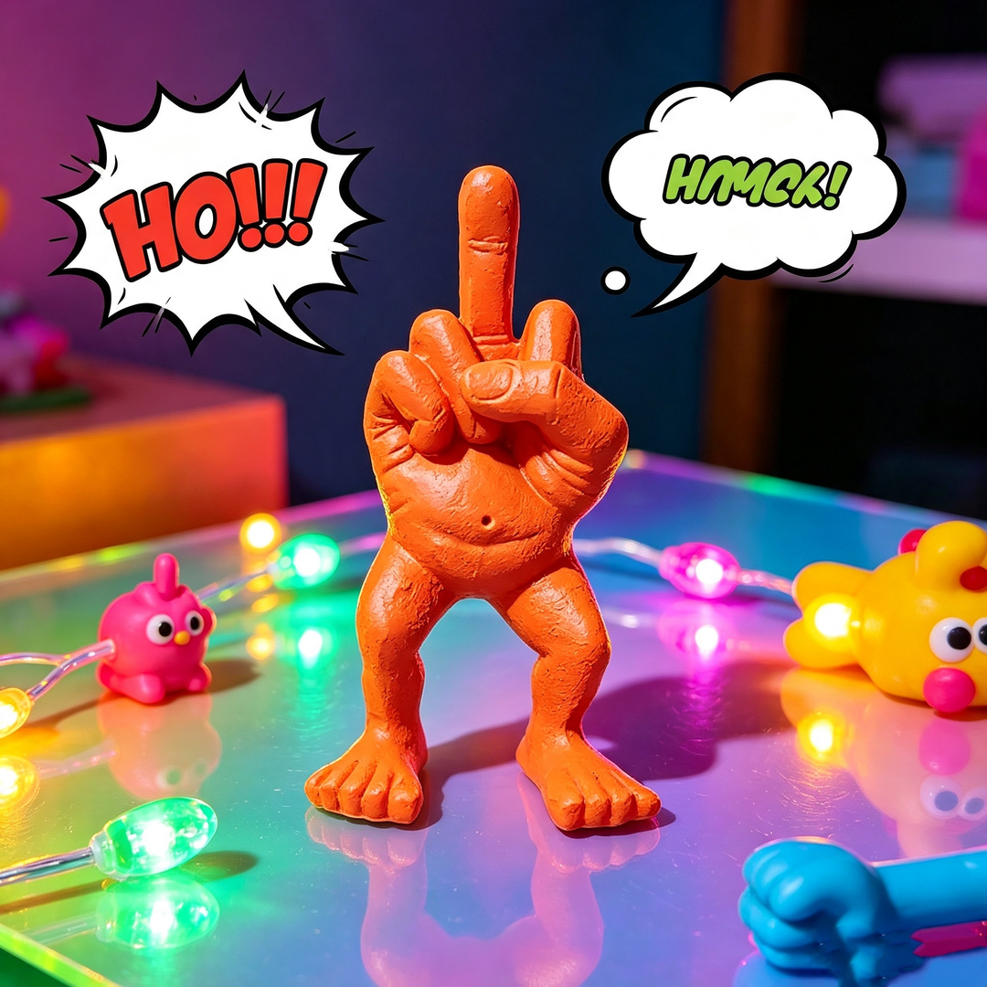 Parody middle finger desktop ornament
