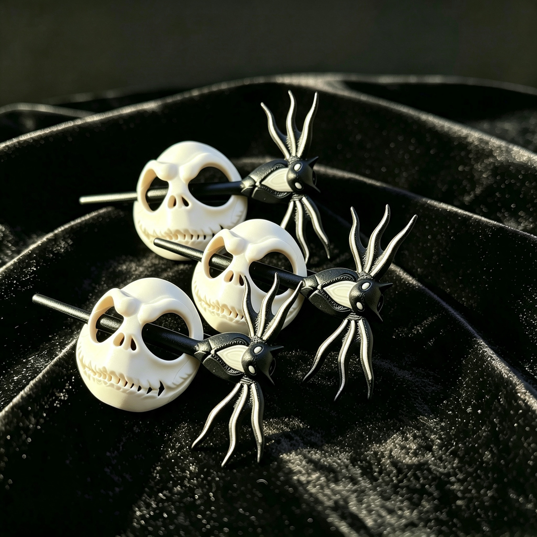 eerie skull mask hair clip