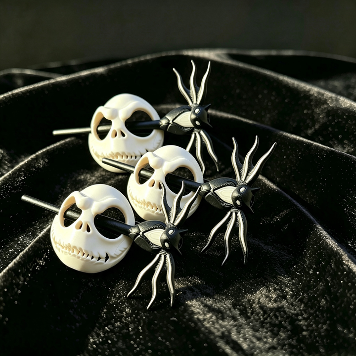 eerie skull mask hair clip