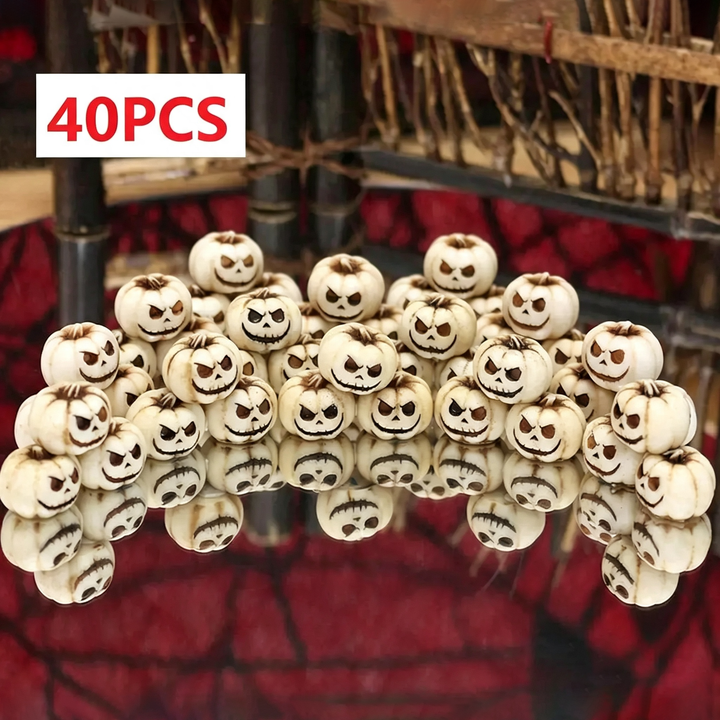 Miniature white pumpkin figurine