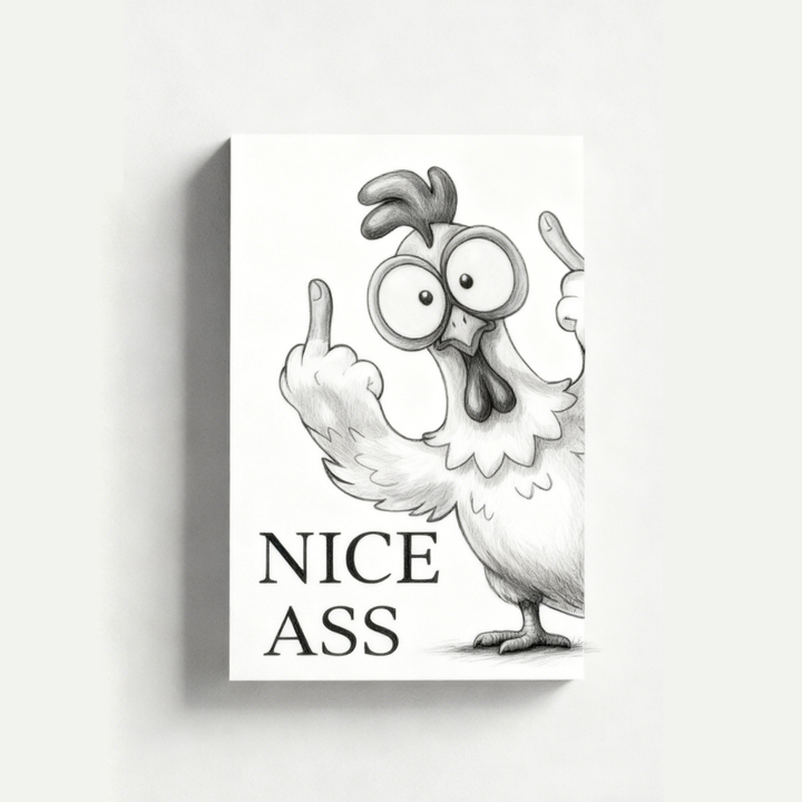 Fun Bathroom Wall Art - Sassy Chicken Pattern